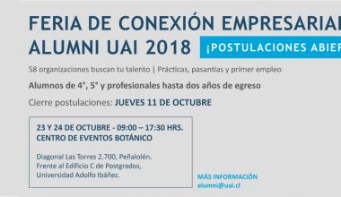 Ya puedes postular a la Feria de Conexión Empresarial Alumni UAI 2018